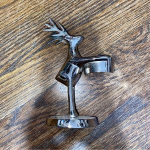 Reindeer Votive Candle Holder Silvertone Stand Christmas Decor Holiday Fixture